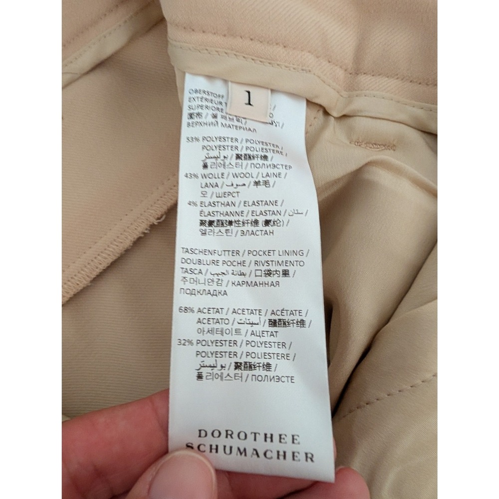 Women's Dorothee Schumacher Cream‎ Wool Blend Pleated Tapered Trousers Size XS - Picture 8 of 11